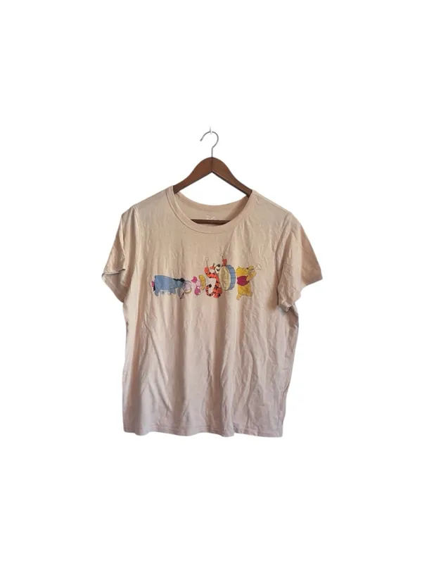 Disney Winnie the Pooh Tigger Parade Beige Graphic Logo Tee Shirt Top - Image 3