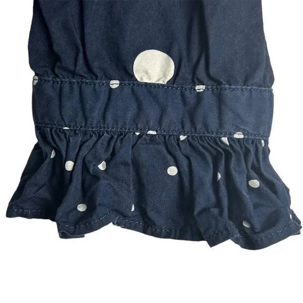 J. Crew Women's Size 6 Blue Polka Dot Ruffle‎ Neck Button-Up Shirt - Image 7