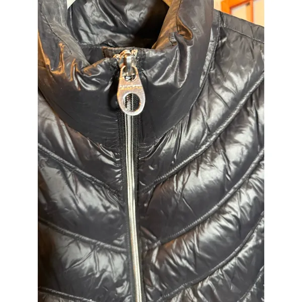 Calvin Klein Packable Down Puffer Jacket Women's XL Black Long Sleeves Full Zip - Image 3