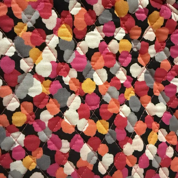 Vera Bradley Large Ruffle Cosmetic MakeUp Bag Pink Orange‎ White Polka-dots - Image 4