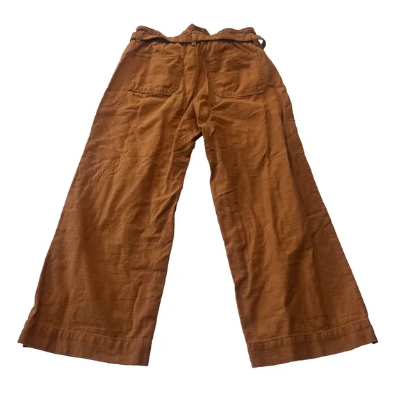 JCrew Paperbag High Rise Wide Leg Crop Twill Pants Terracotta Women’s size 6 - Image 2