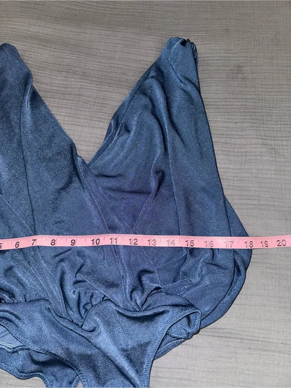 Free People Denim Blue Draped Surplice Tank - Image 9