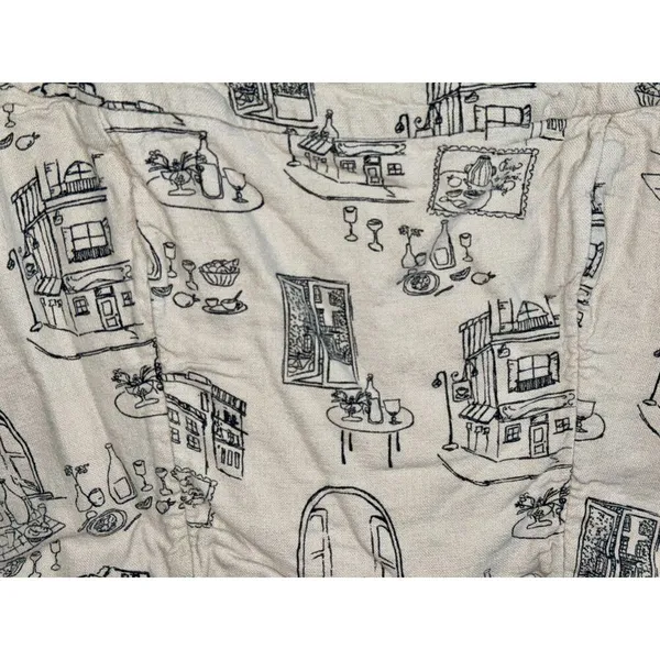Abercrombie & Fitch Cream Paris Sketch Print Linen Tank Top Crop Top Size Small - Image 7