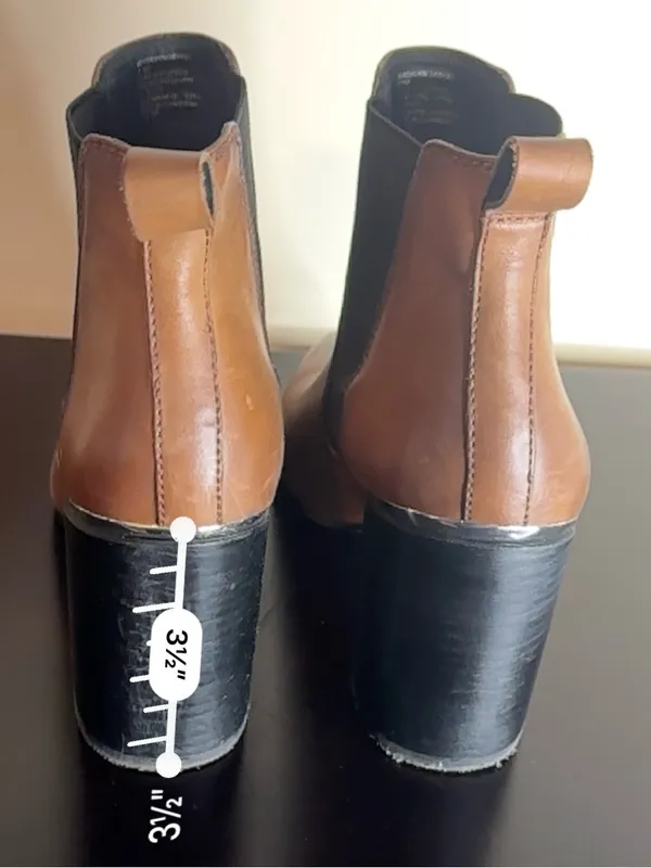 Steve Madden “Knoxi” Cognac Brown Leather Block Heel Chelsea Booties - Image 12