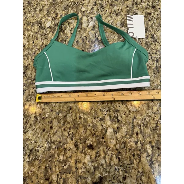 WILO‎ THE LABEL green white sports bra NWT padded tank tennis golf Size Medium - Image 6