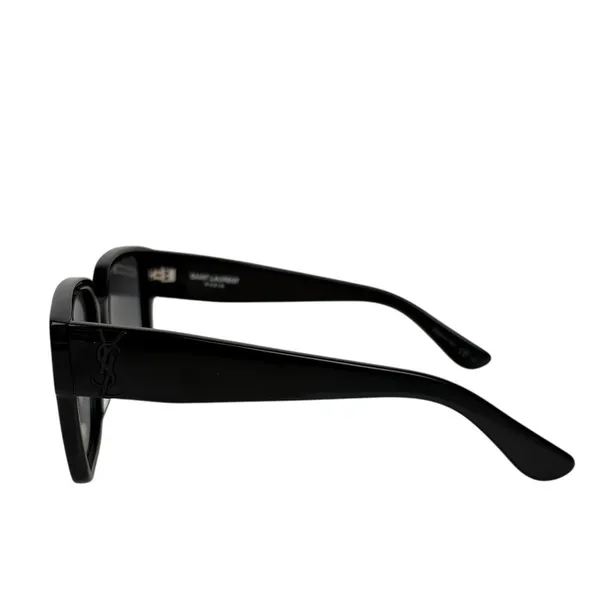 YSL - SAINT LAURENT Acetate Square SLM9 002 Sunglasses Black/Gray - Image 6