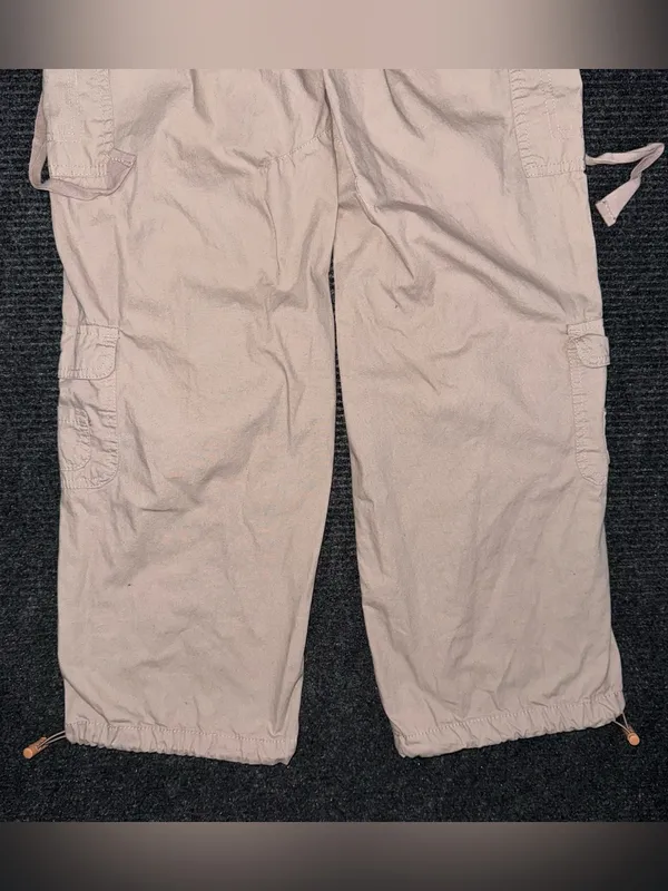 Aeropostale Parachute Cargo Pants Khaki Baggy Streetwear XS Y2K Gorpcore Strappy - Image 6