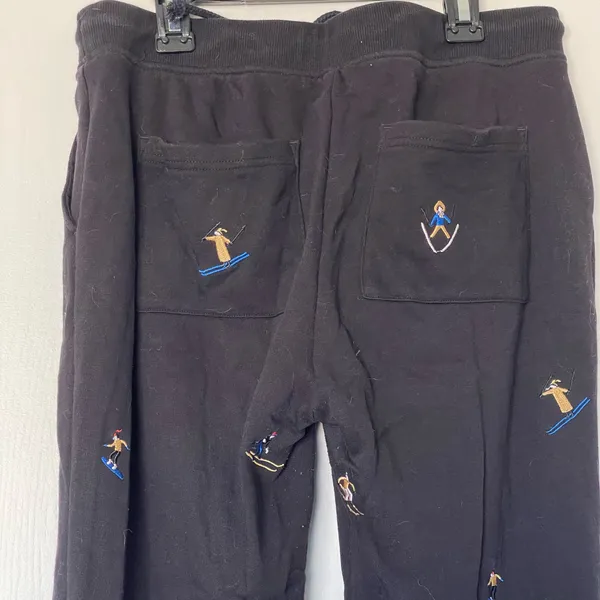 Lou & Grey sweatpants black embroidered small - Image 5