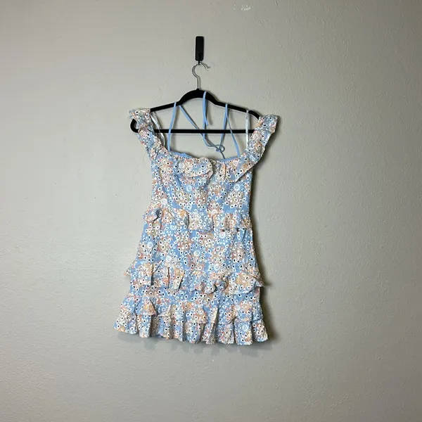 Lovers + Friends Poppy‎ Mini Dress in Brooklyn Eyelet Size Small NWT - Image 4