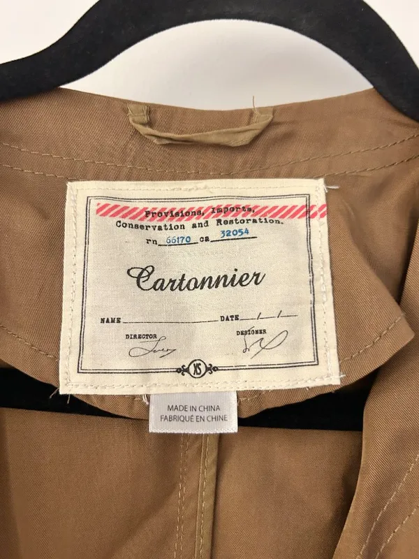 Anthropologie Cartonnier Draped Belted Dress Trench Coat in Copper Brown Size XS - Image 6