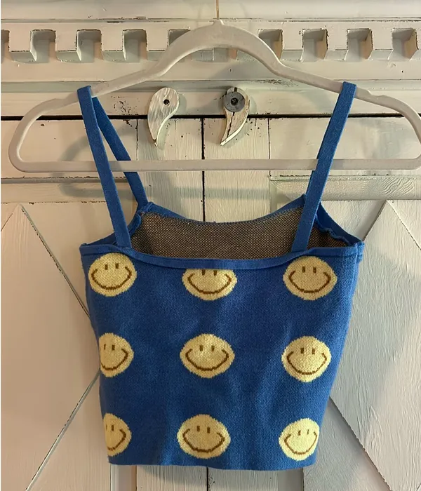 Smiley face tank top Blue - Image 2