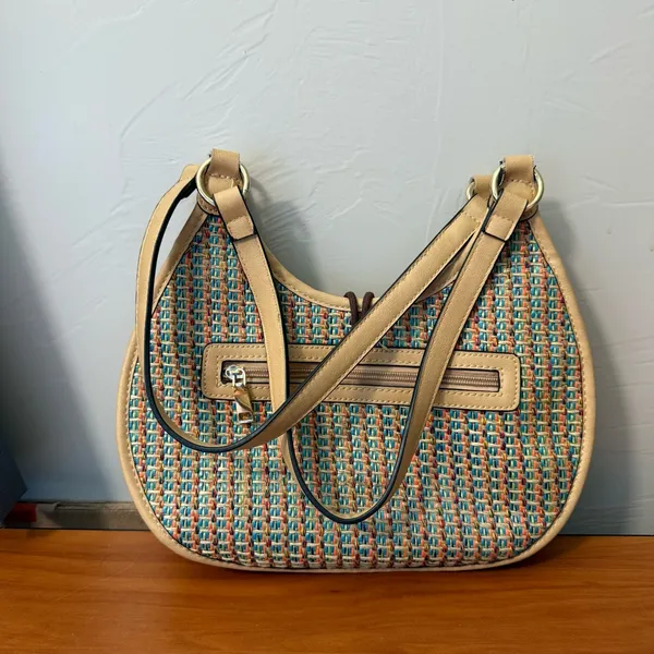 Simply Noelle Woven Rattan Straw Colorful Multi Shoulder Crossbody Bag Purse‎ - Image 6