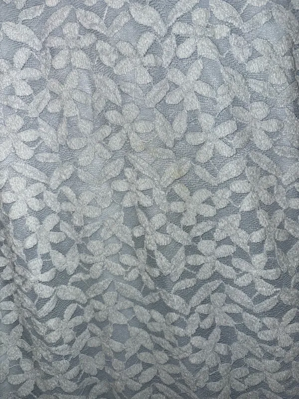 Women's Light Blue Floral Lace Short Sleeve Blouse - Image 4