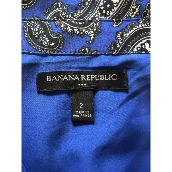 Banana Republic Dress Women Sz 2 Floral Fit & Flare Paisley Cottagecore‎ Peasant - Image 5