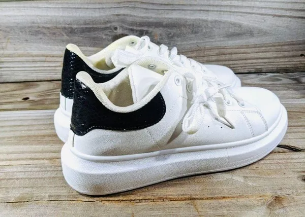 She & In women's sneakers white black trim size 40 {9} - Image 2