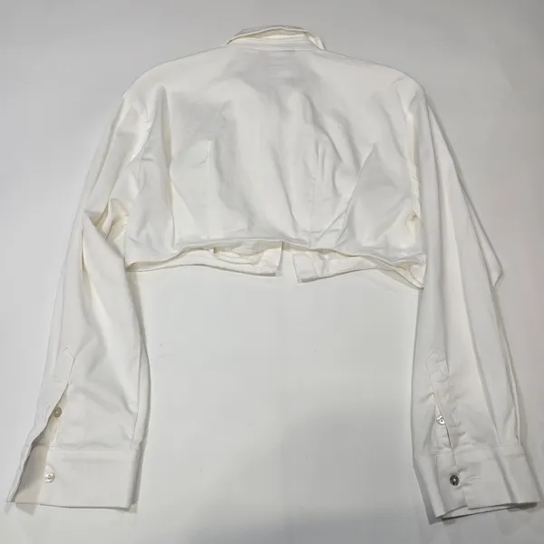 OW Collection Bella Crop Shirt in White Size M - Image 10