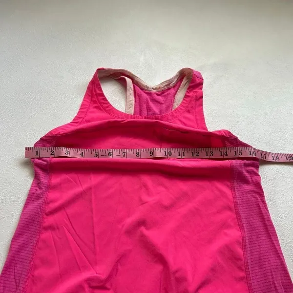 Lululemon Hot Pink Racerback Tank Top Size 6 | Built-In Bra Mesh Back Activewear - Image 4