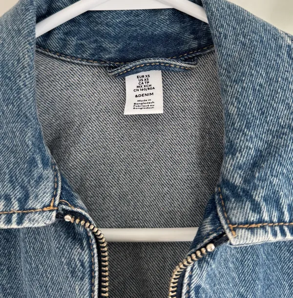 H&M Denim Zip Up Jacket - Image 3