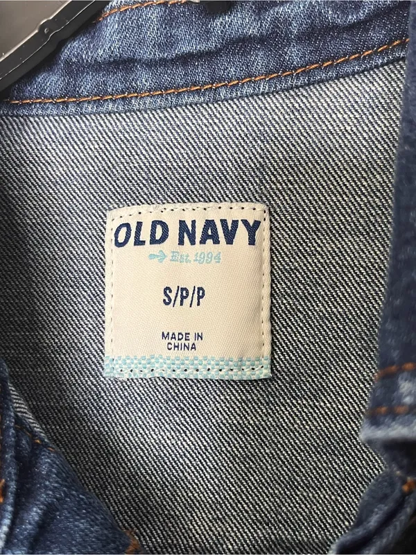 Old Navy Womens Jacket Denim Jean Dark Wash Classic Trucker Style - Image 7