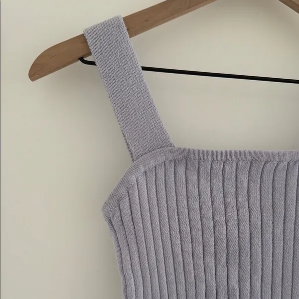 Madewell Ribbed Tank Top in Lavender - Image 3