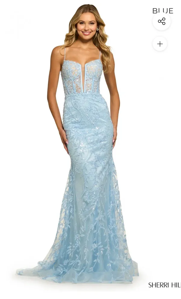 Sherri Hill Prom Dress Blue Light - Image 2