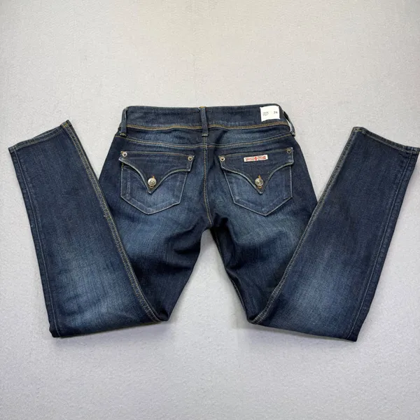 Hudson Collin Skinny Jeans Womens 24 Dark Wash Low Rise Double Button Denim‎ - Image 2