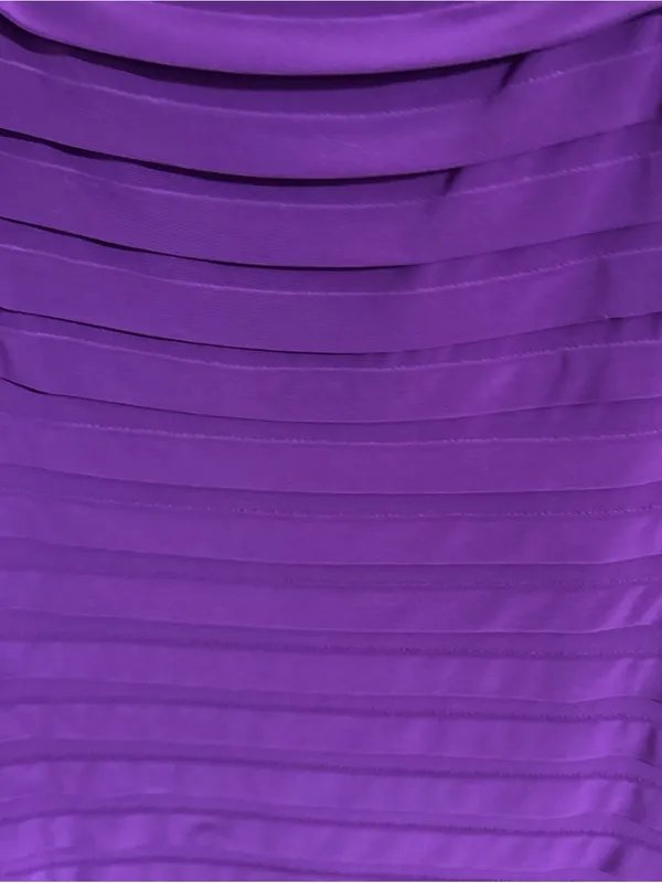 Adrianna Papell Banded Sheath Dress Formal Short Sleeve Stretch Purple Size 14 - Image 3