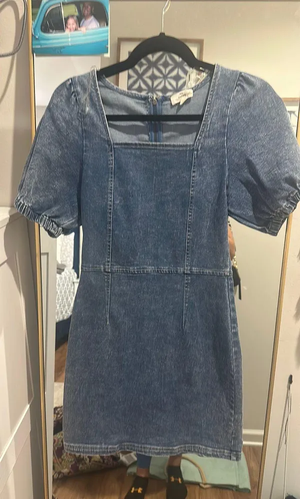 Denim Mini Dress - Image 4