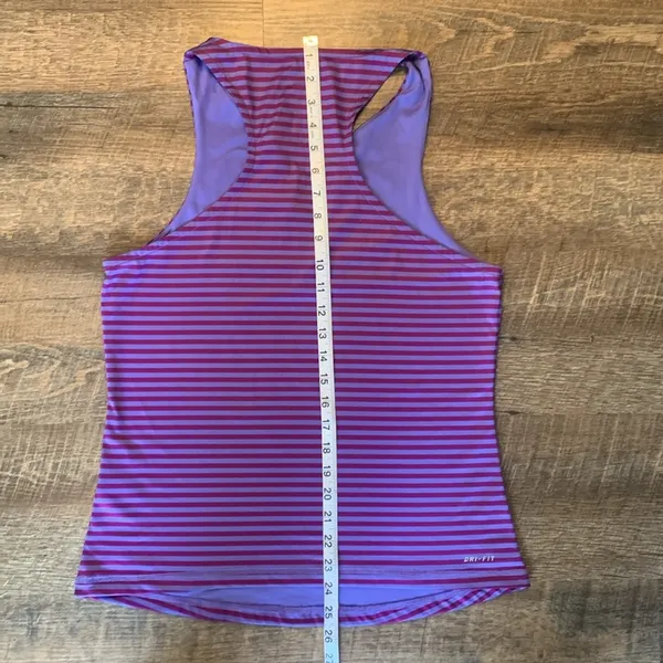 Nike Golf/Tennis/Pickleball Sleeveless Dri-Fit Purple Striped Top Women’s Large - Image 8