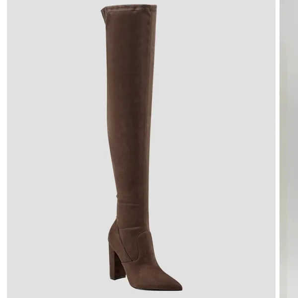 NEW GUESS Abetter Faux-Suede Over-the-Knee Boots Chlorate Brown 9.5 - Image 2