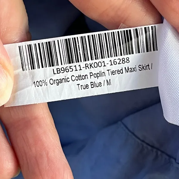 Quince 100% Organic Cotton Poplin Tiered Maxi Skirt True Blue Size M - Image 10