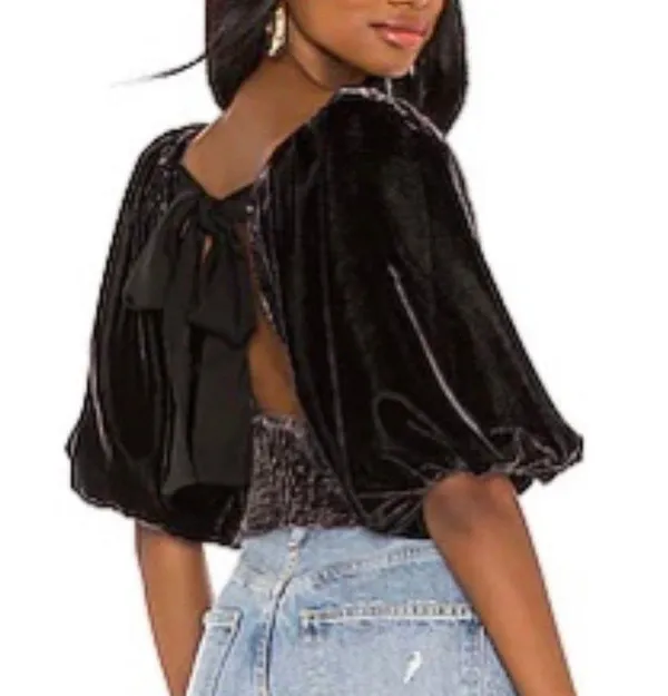 Free People 'Marie' Velvet Open Back Top - Image 2