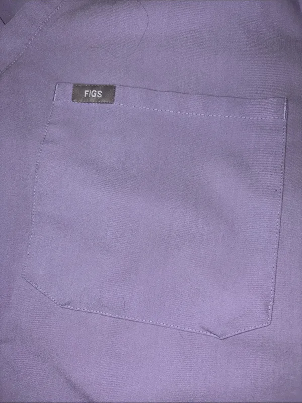 Figs Women's V-Neck Scrub Top in Lavender Size XL - Image 2