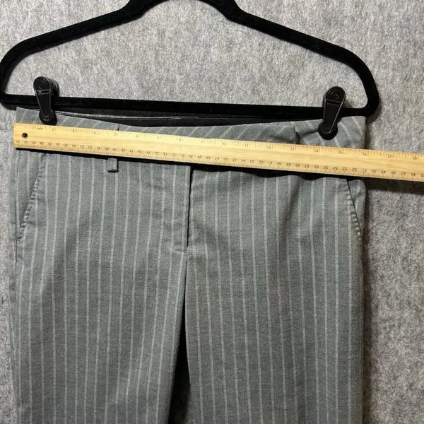Y2K 90s Dress‎ Pants Medium Gray Pinstripe Wide Straight Leg Low Rise Be Cool - Image 2