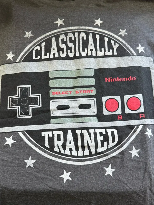Nintendo Gray "Classically Trained" Graphic T-Shirt Size L - Image 2