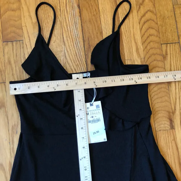 Zara NWT Women's Black Empire Waist Spaghetti Strap V-Neck Sundress Size M - Image 9