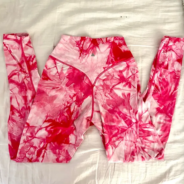 Balance athletica / vitality OG pant white hibiscus pink tie dye leggings size S - Image 4