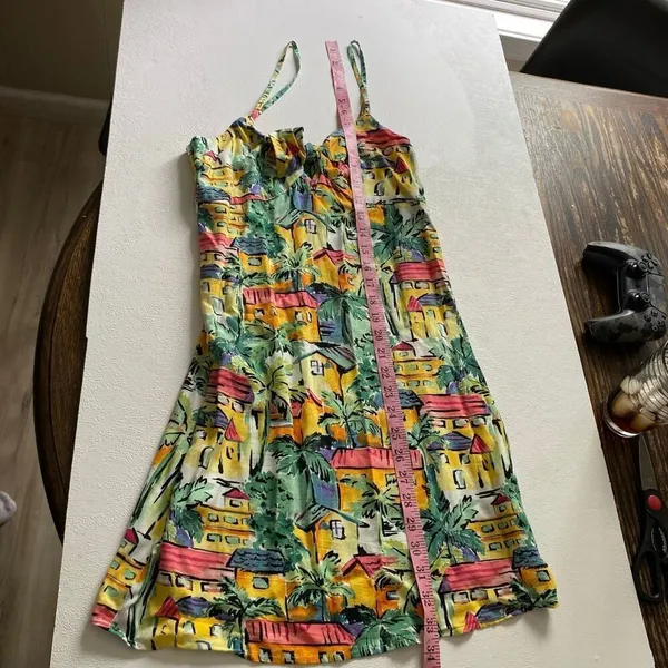 Forever 21 Tropical Mini Dress Small Vacation Sundress Y2K - Image 6