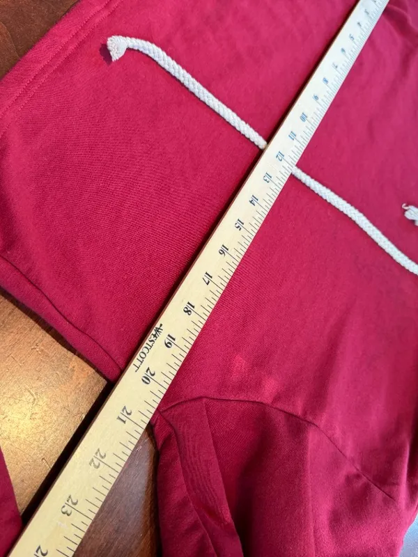 Unbranded Cropped Oversized Thin Hoodie Maroon Burgundy Size Medium - Image 9