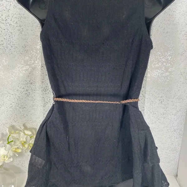 Belle du Jour Black Sweater Vest with Rope Belt - Image 12