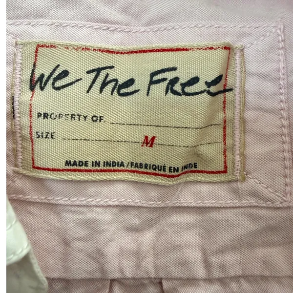 Free People We The Free Prairie Mauve Pink Cotton Button Down Shirt OB2094218 M - Image 5