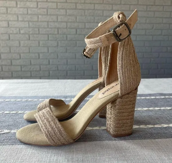 Jeffrey Campbell Rowboat Block Heel Sandals Tan Size 7 - Image 5