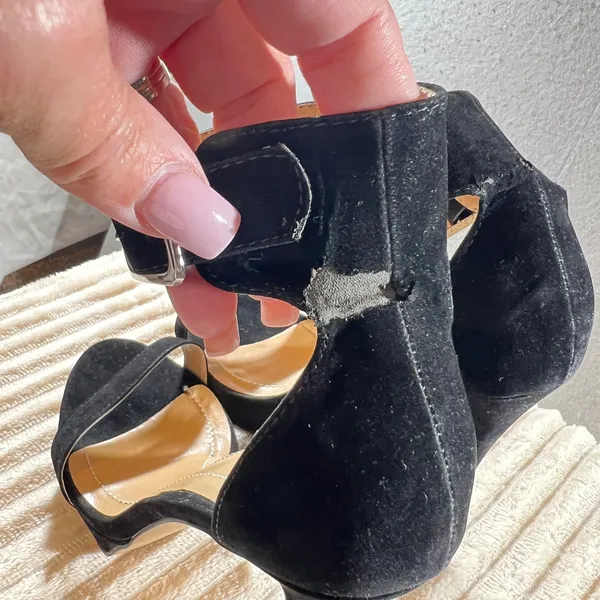 830 | NIB Black Platform Ankle‎ Strap Stiletto Heels Womens 9 - Image 5