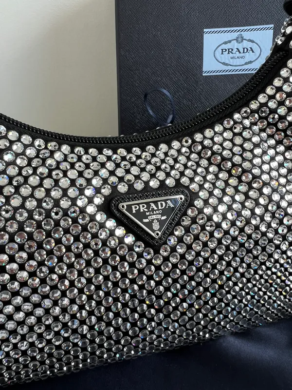 Prada NWT  Crystal Re Edition 2000 Bag In Black - Image 5