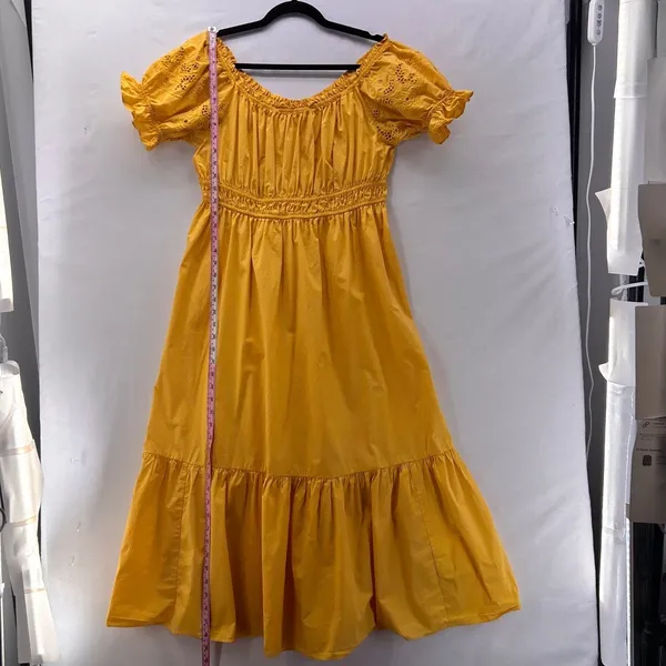 HM Midi Dress Yellow Marigold‎ Large - Image 14