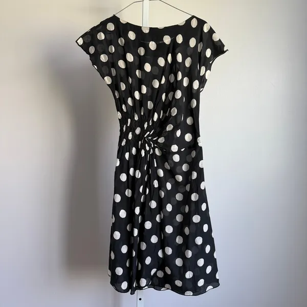 ARYN K. Black White Polka Dot Twist Front Dress‎ Size S - Image 7