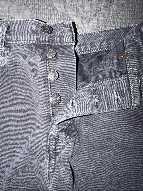 We The Free Washed Black-Distressed Denim Shorts Size-26 - Image 6