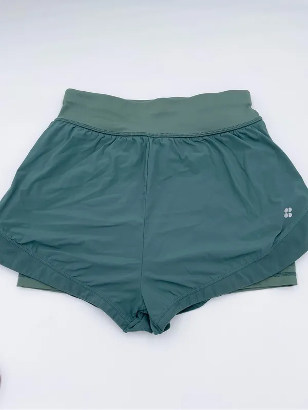 Sweaty Betty Tempo Run Shorts Size 4 Cool Forest Green Running Athletic Sporty - Image 3