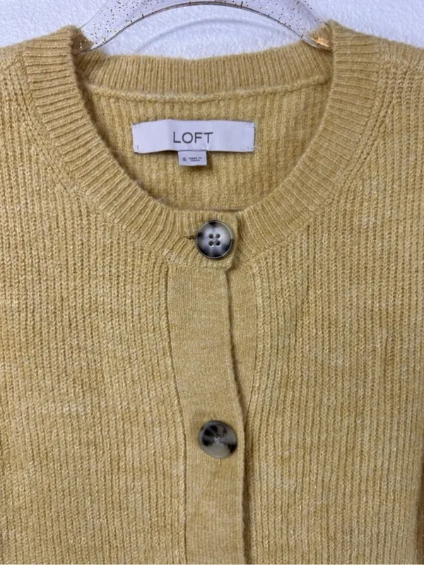 LOFT Soft Fuzzy Knit Button-Down Cardigan Size S - Image 5