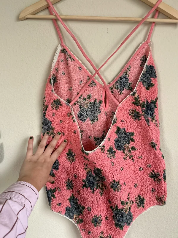 Free People Pink Seaside Rose Smocked Bodysuit - Image 7
